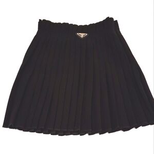 PRADA BLACK A-LINE PLEATED SKIRT